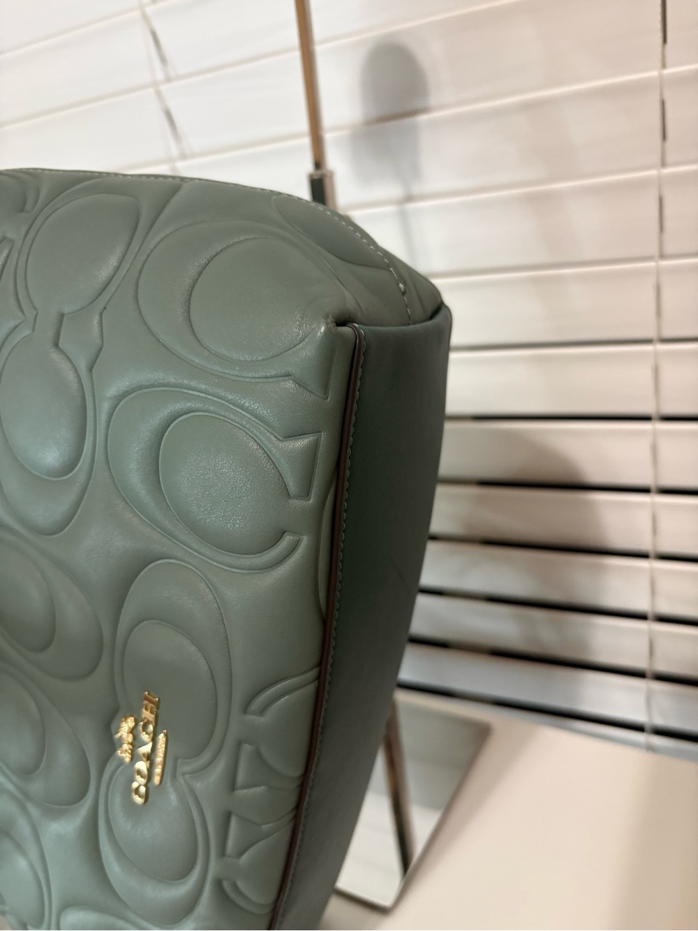 COACH Laurel Shoulder Bag Signature Leather Bag and Wallet Sage Green - Picture 13 of 14